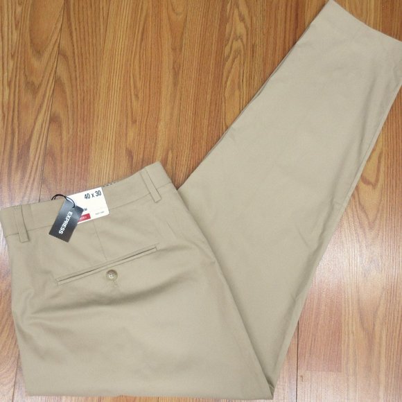 40x30 NEW! EXPRESS EXTRA SLIM PANT COTTON/SPANDEX KAHKI Sz 40W x 30L